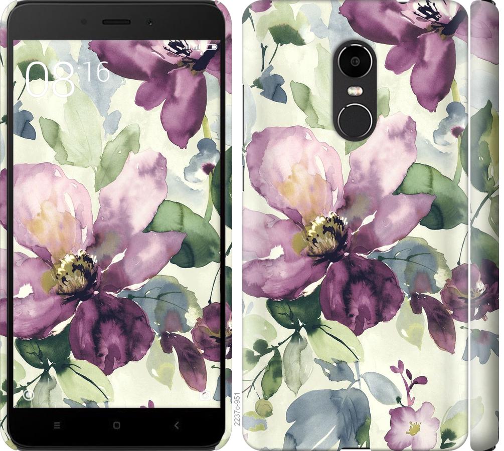 

Чохол на Xiaomi Redmi Note 4X Квіти аквареллю