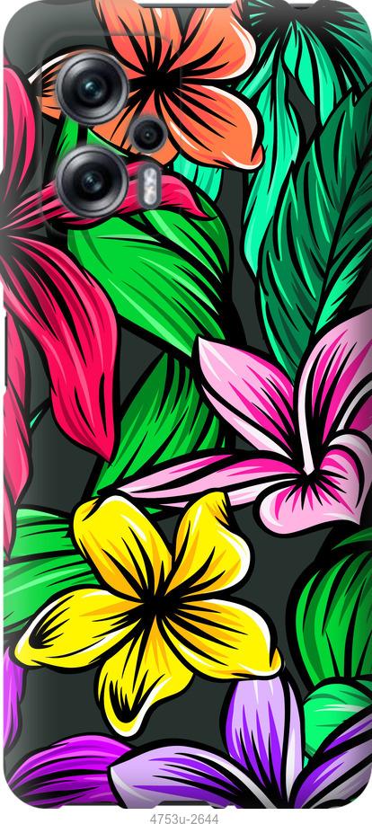 Чехол на Xiaomi Redmi Note 11T Pro Тропические цветы 1