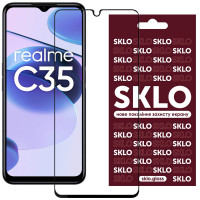 Защитное стекло SKLO 3D (full glue) для Realme C35