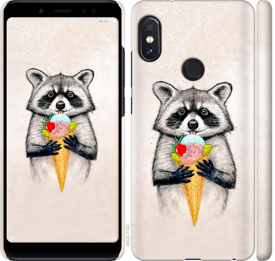 

Чохол на Xiaomi Redmi Note 5 Pro Єнот з морозивом