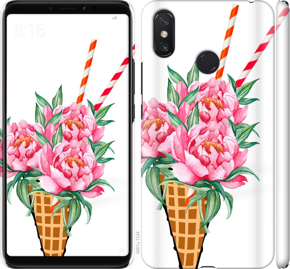 

Чехол на Xiaomi Mi Max 3 Мороженое-пионы