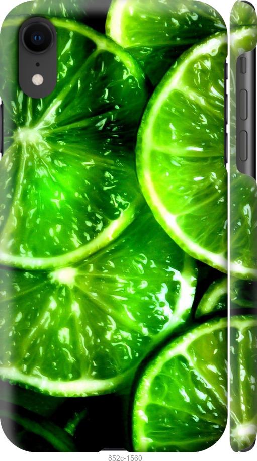 Чехол на iPhone XR Зелёные дольки лимона