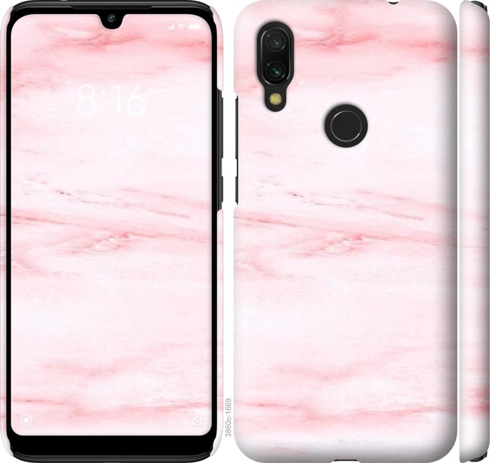

Чехол на Xiaomi Redmi 7 розовый мрамор